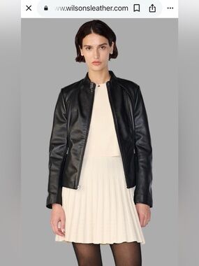 Wilsons Leather Black Moto-Style Leather Jacket